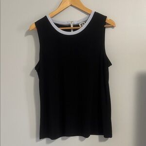Anne Klein Black and White Trim Tank Top